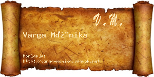 Varga Mónika névjegykártya